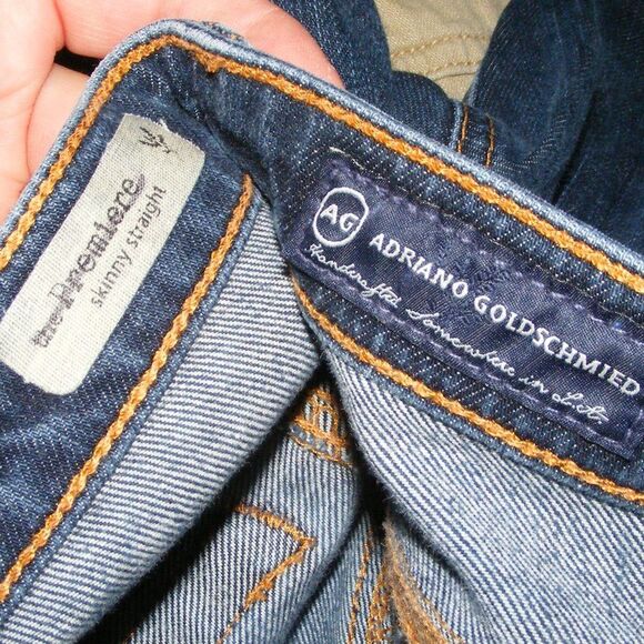 AG Jeans, 28, Premier, Dark Blue Wash, Mid/Low Rise Zipper fly, Skinny Straight - Picture 11 of 12